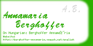 annamaria berghoffer business card